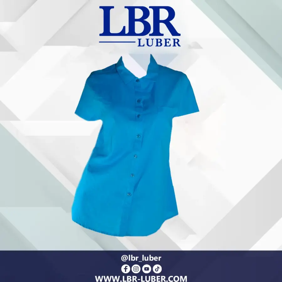 Camisa Azul Manga Corta Azul